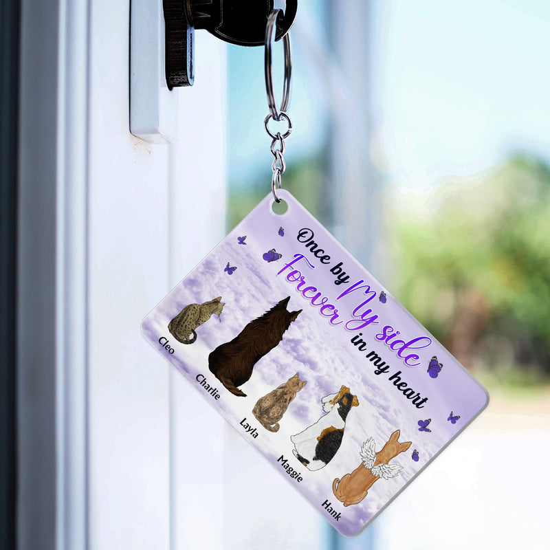 Une fois à mes côtés - Cadeau commémoratif pour les amoureux des animaux - Porte-clés personnalisé en acrylique