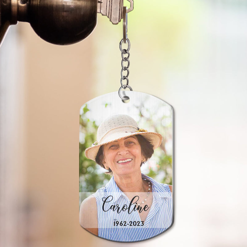 Custom Photo Those We Love Don't Go Away - Memorial Gift - Personalized Aluminum Keychain