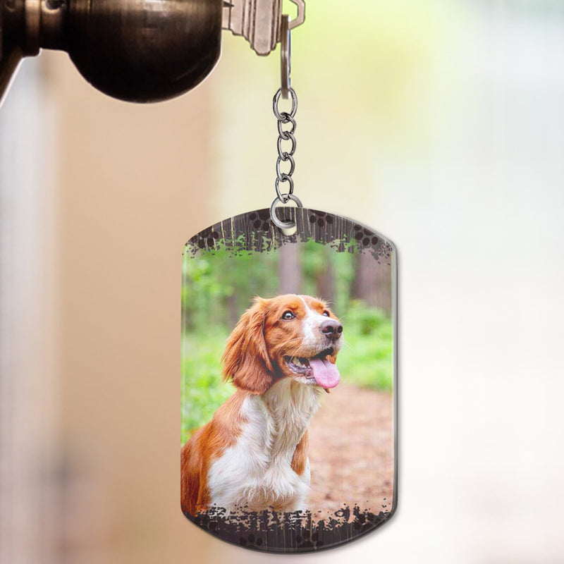 Custom Photo When Tomorrow Starts Without Me - Dog Memorial Gifts For Loss Of Dog - Personalized Aluminum Keychain