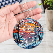 Custom Photo Always Loved Never Forgotten - Memorial Gift For Family - Personalized Acrylic Keychain
