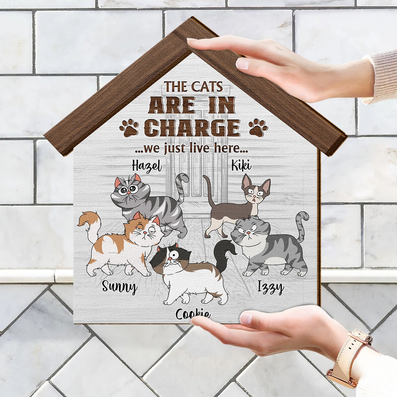 Les chats sont aux commandes - Cadeau pour les amoureux des chats - Panneau en bois personnalisé
