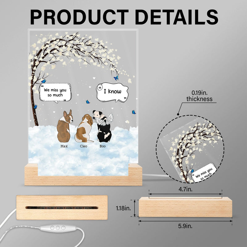They Still Talk About You - Memorial Gift For Pet Lovers - Personalized 3D Led Light Wooden Base