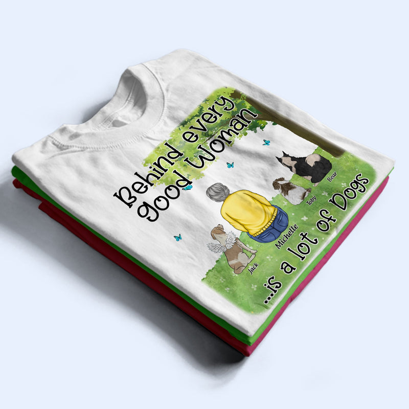 Derrière chaque bonne femme - Cadeau pour les amoureux des animaux - T-shirt personnalisé