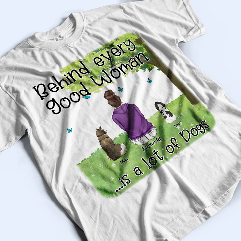 Derrière chaque bonne femme - Cadeau pour les amoureux des animaux - T-shirt personnalisé