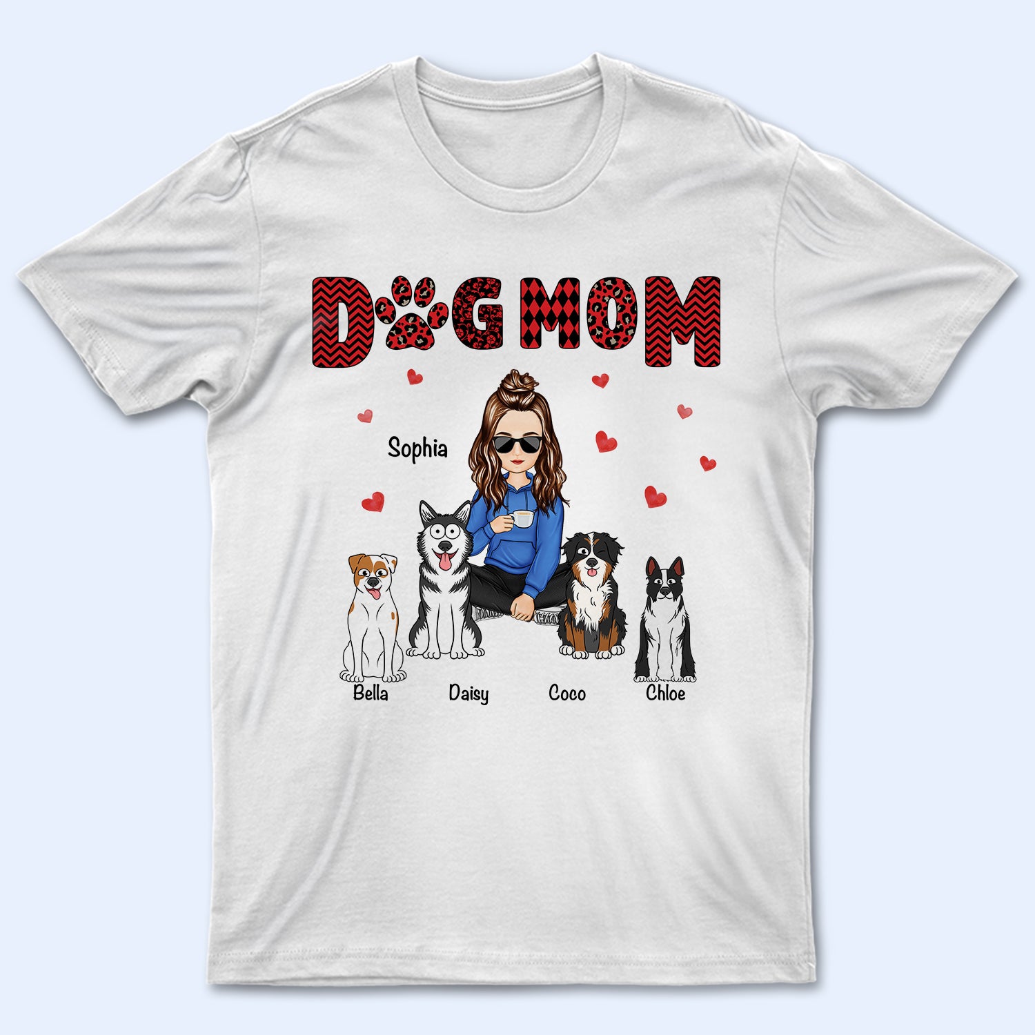 Dog Mom Cartoon - Gift For Dog Lovers - Personalized T Shirt