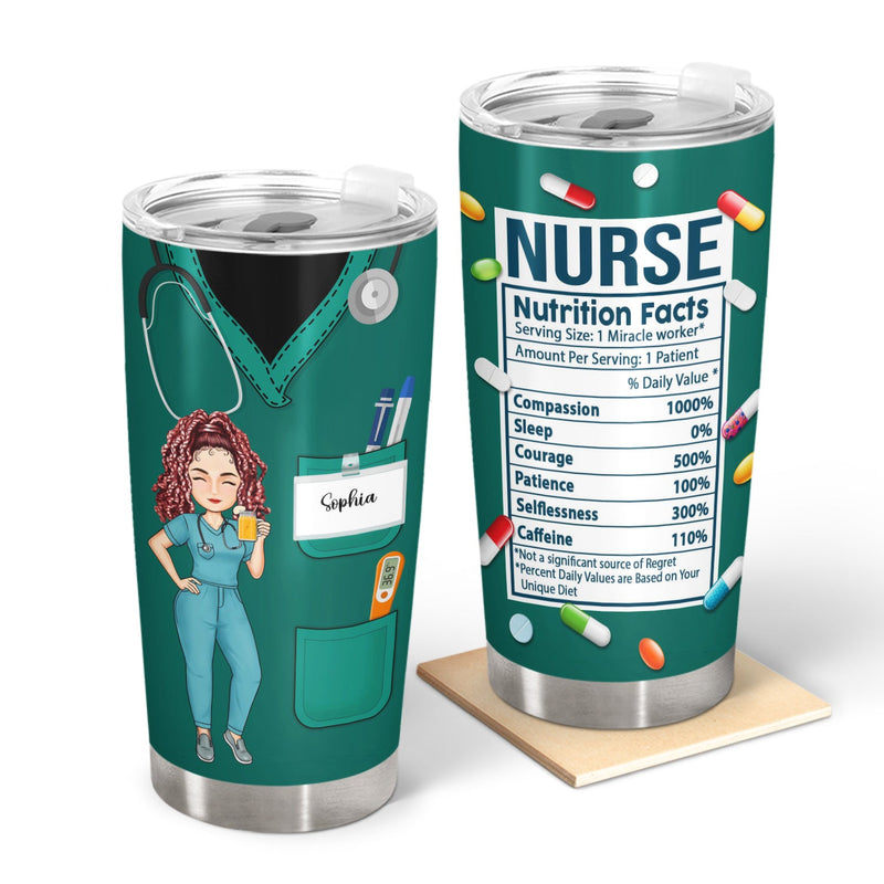 Nurse Nutrition Facts New Version - Gift For Nurses - Personalized Tumbler