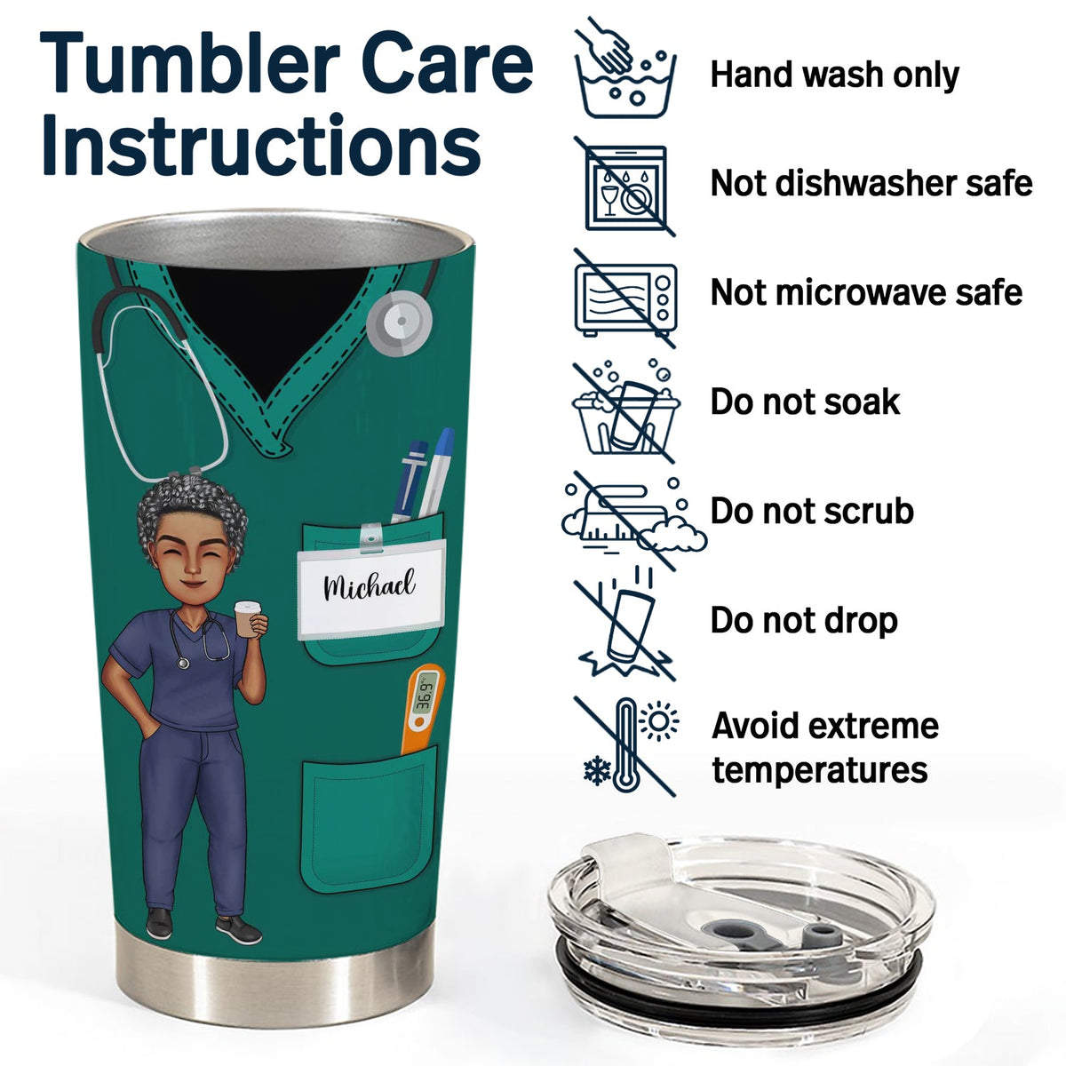 Nurse Nutrition Facts New Version - Gift For Nurses - Personalized Tumbler