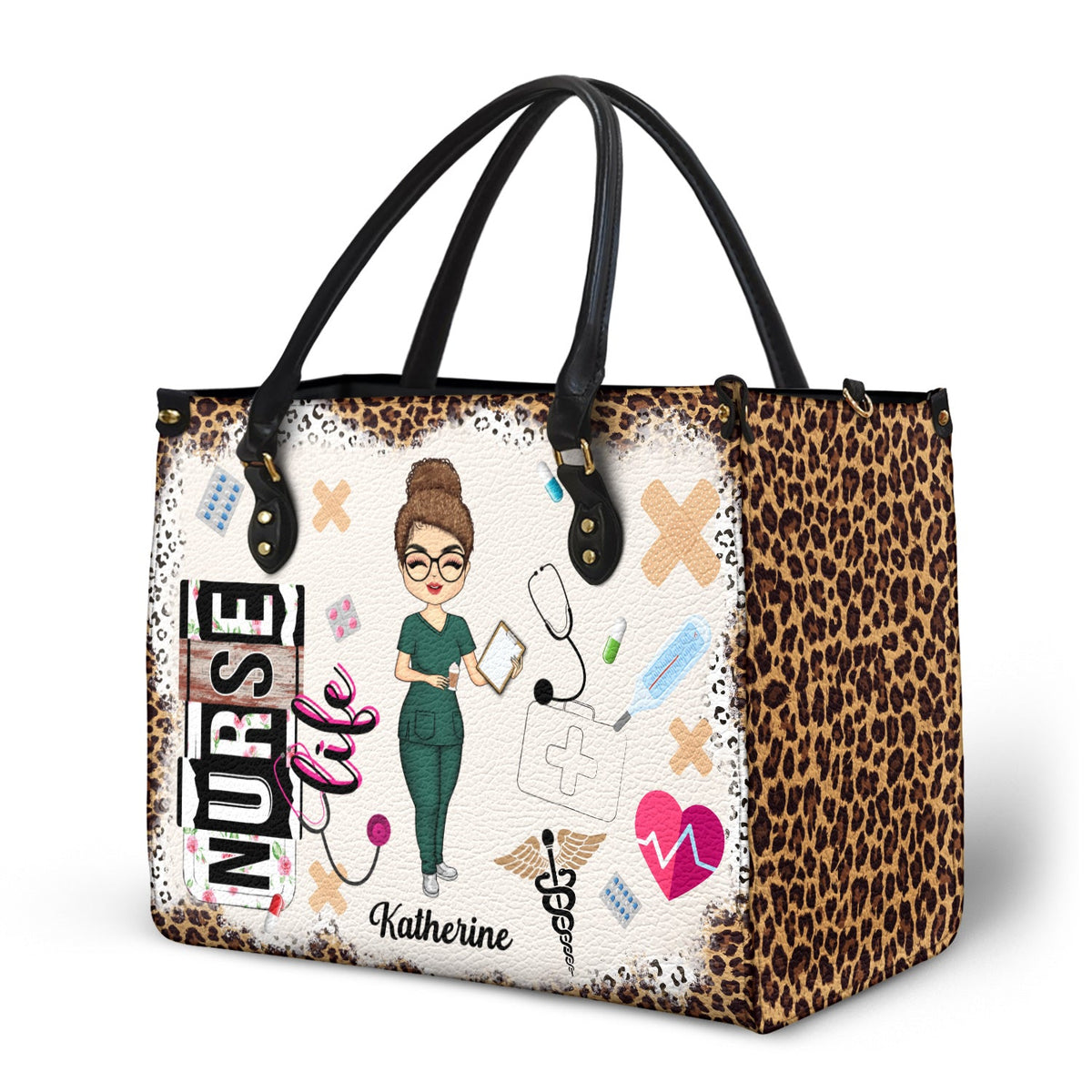 Nurse Life - Gift For Nurse - Personalized Leather Bag