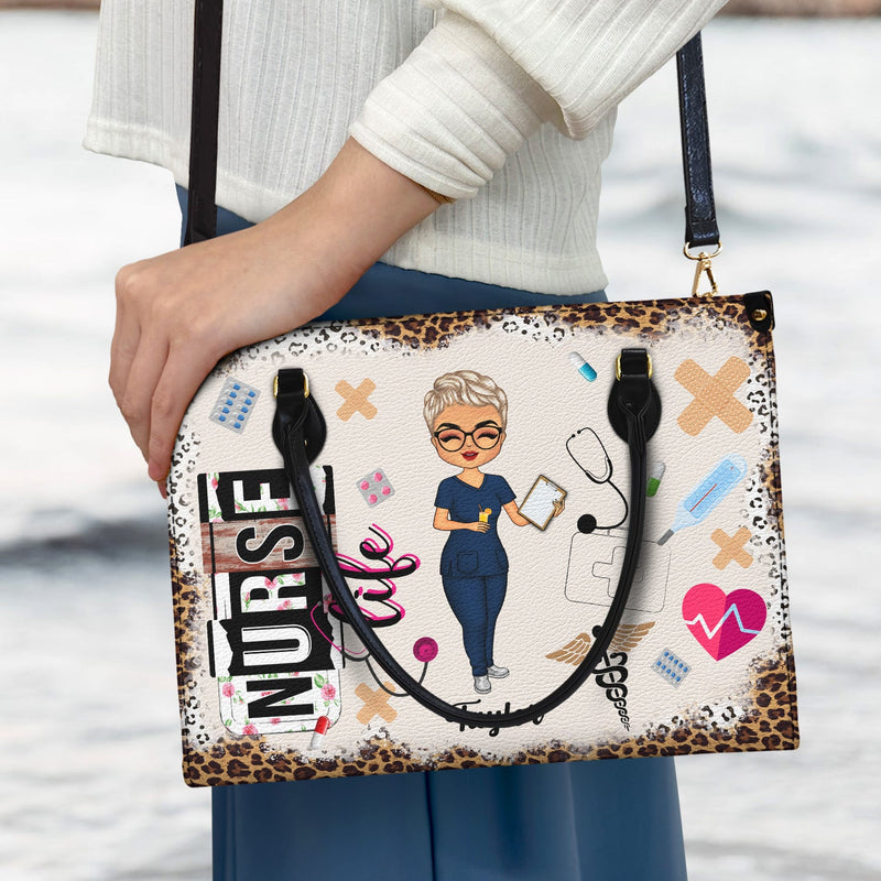 Nurse Life - Gift For Nurse - Personalized Leather Bag