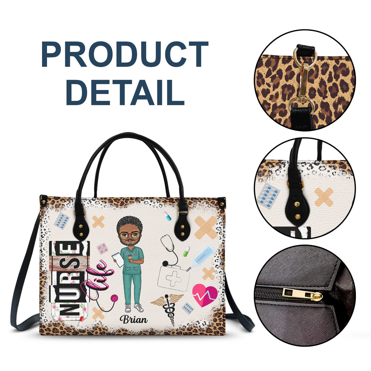 Nurse Life - Gift For Nurse - Personalized Leather Bag