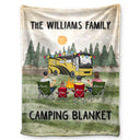 Family Camping Blanket - Gift For Camping Lovers - Personalized Fleece Blanket, Sherpa Blanket