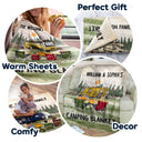 Family Camping Blanket - Gift For Camping Lovers - Personalized Fleece Blanket, Sherpa Blanket