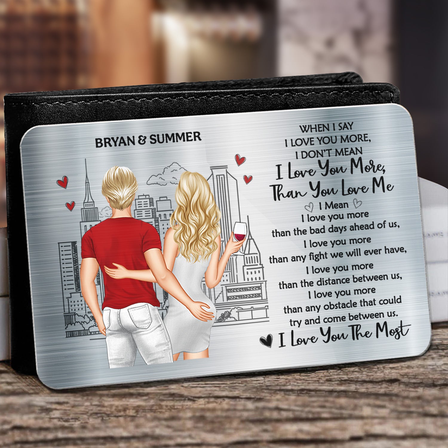 I Love You The Most - Unique Birthday Gifts, Wedding Anniversary, For Him, Husband - Personalized Aluminum Wallet Card