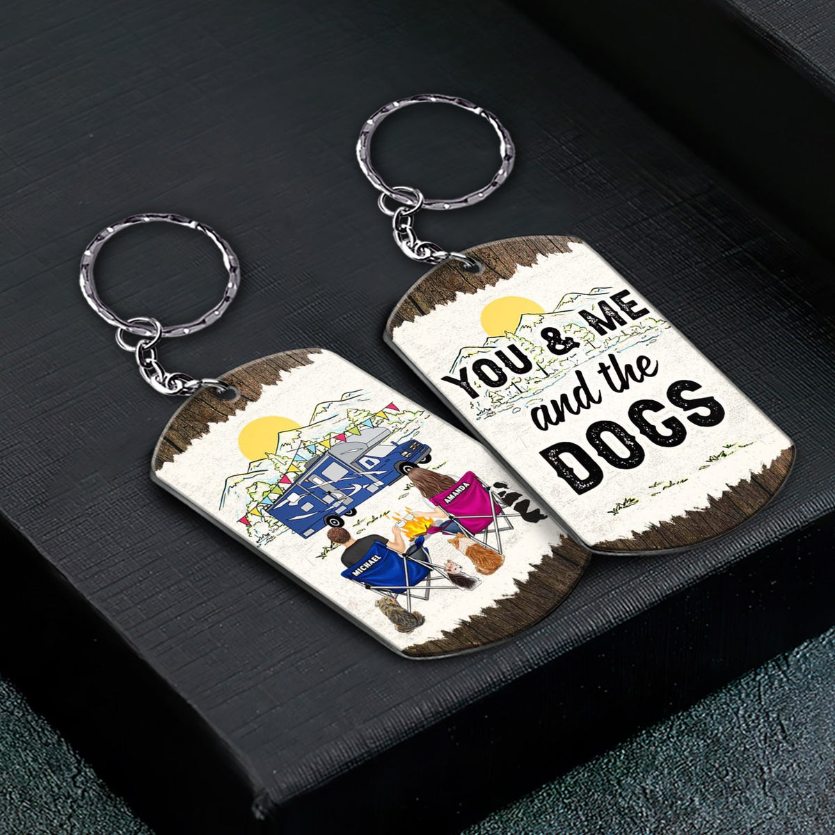 Keys To The Camper You And Me - Gift For Dog And Camping Lovers - Personalized Aluminum Keychain