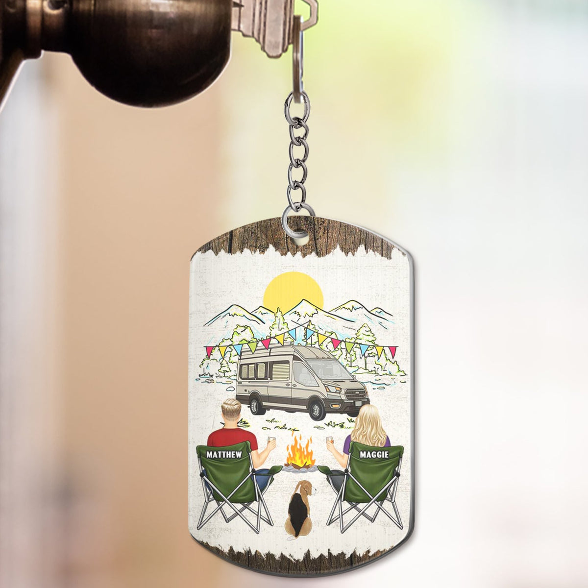 Keys To The Camper You And Me - Gift For Dog And Camping Lovers - Personalized Aluminum Keychain