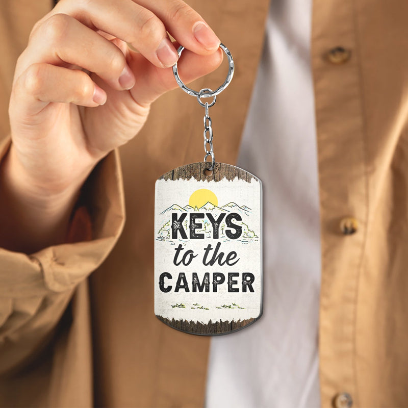 Keys To The Camper You And Me - Gift For Dog And Camping Lovers - Personalized Aluminum Keychain