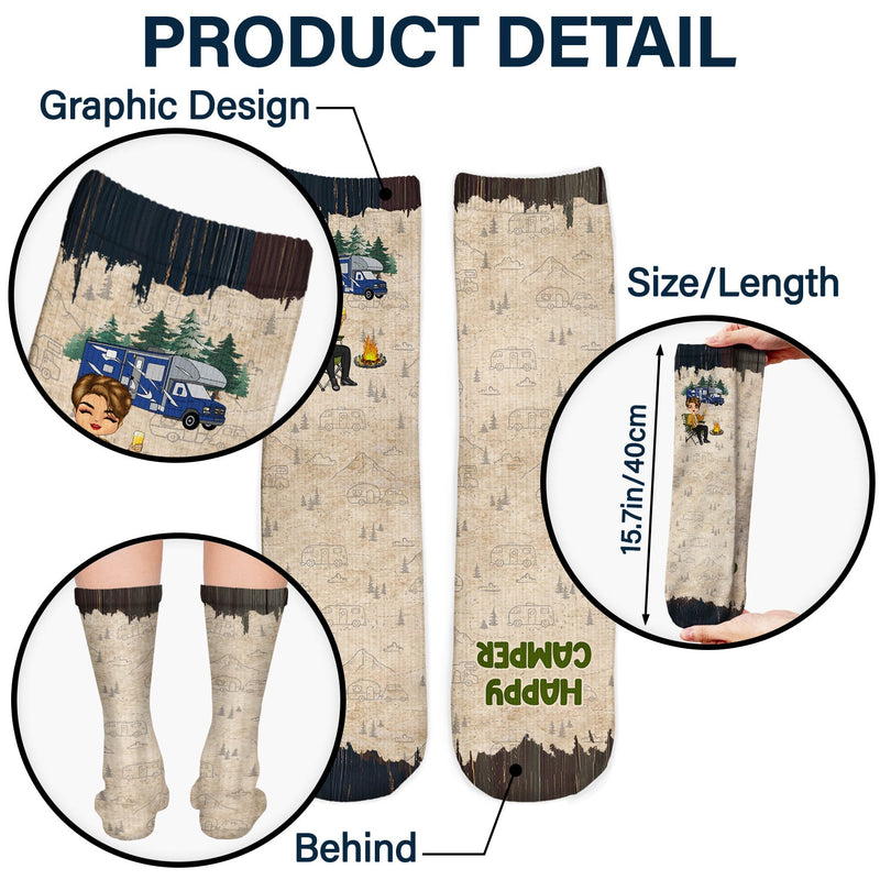 I'd Rather Be Camping - Gift For Camping Lovers - Personalized Socks