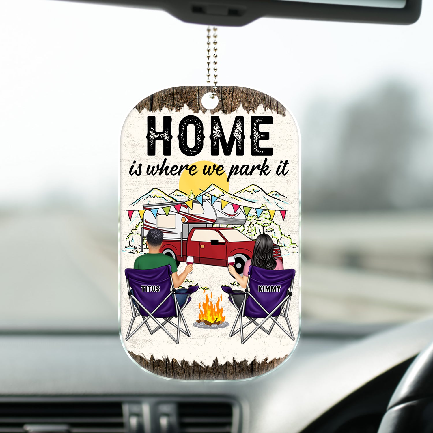 Home Is Where We Park It - Gift For Camping Lovers - Personalized Acrylic Car Hanger