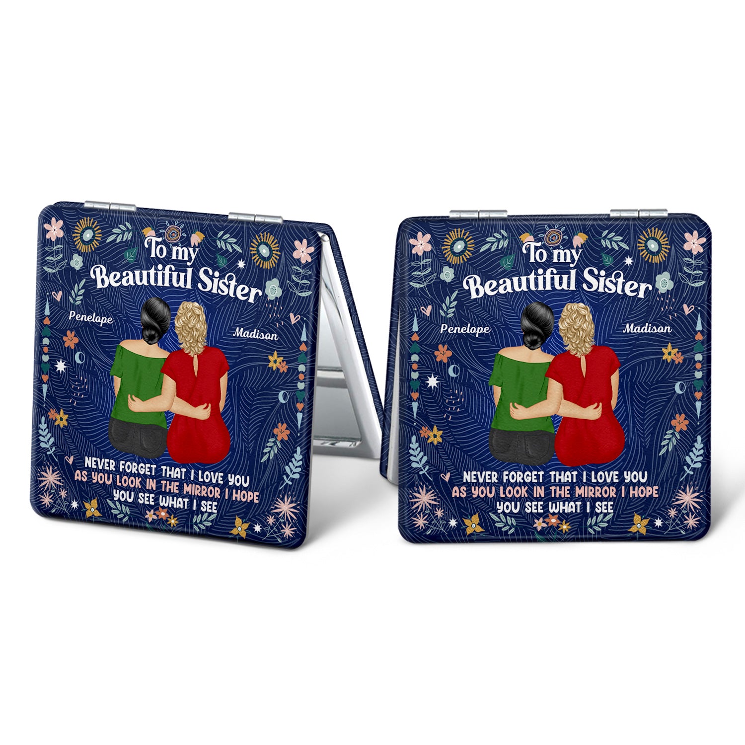 I Hope You See What I See - Gift For Sister - Personalized Square Compact Mirror