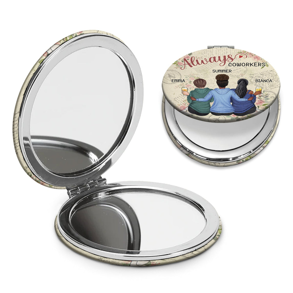 Toujours les meilleurs amis - Cadeau pour les meilleurs amis - Miroir compact circulaire personnalisé