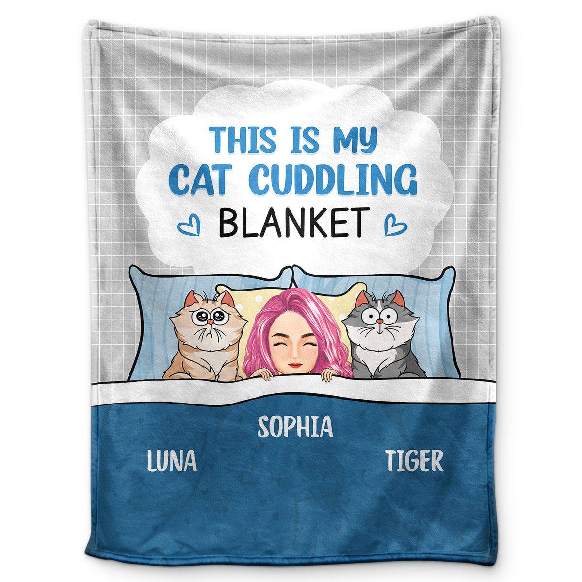 Personalized Cat Fleece Blanket