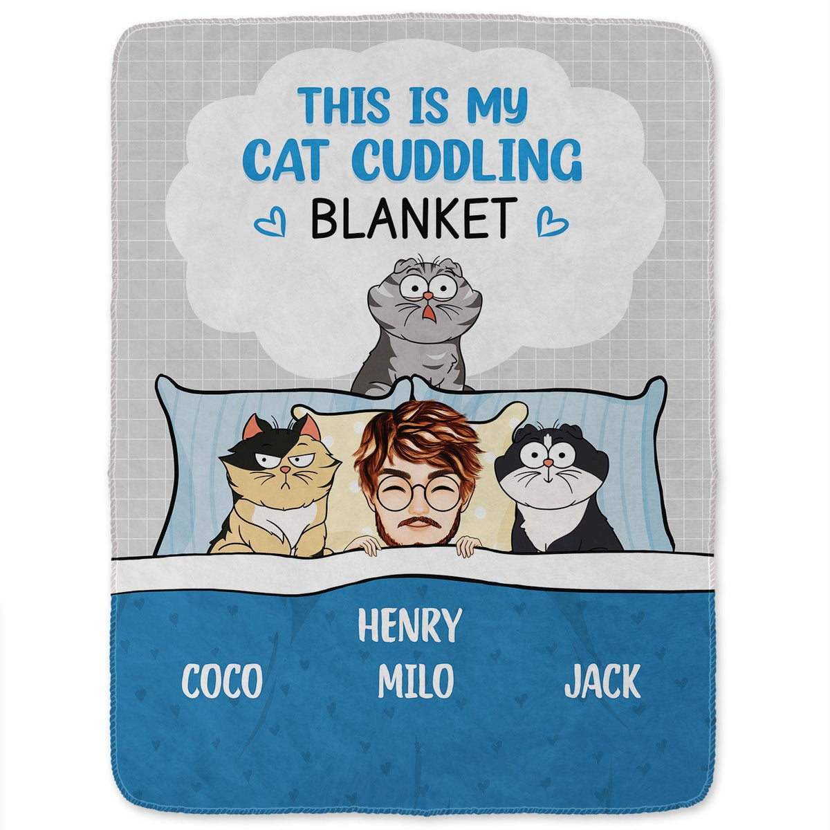This Is My Cat Cuddling Cozy - Gift For Cat Lovers - Personalized Fleece Blanket, Sherpa Blanket
