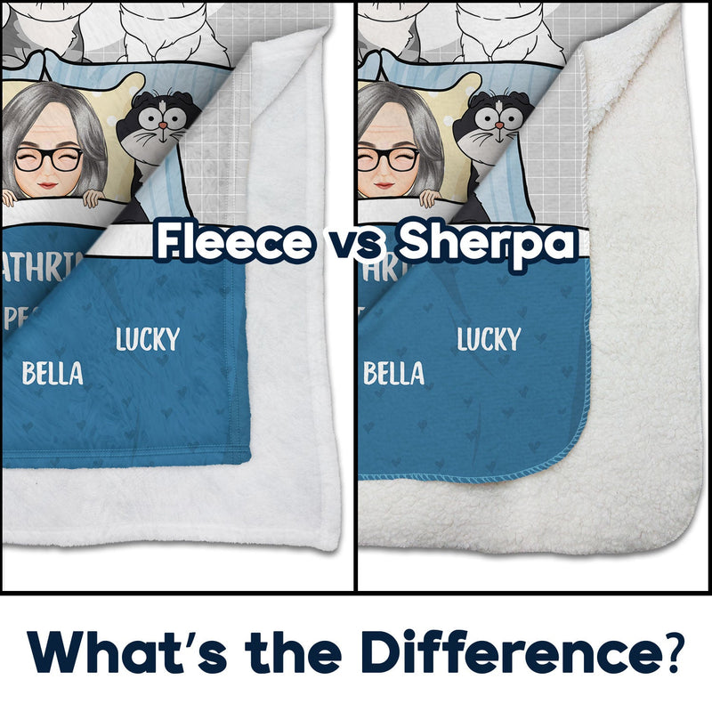This Is My Cat Cuddling Cozy - Gift For Cat Lovers - Personalized Fleece Blanket, Sherpa Blanket