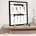 First Mom Now Grandma - Gift For Mom, Grandma - Personalized 2-Layered Wooden Plaque With Stand