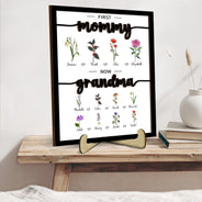 Première maman, maintenant grand-mère - Cadeau pour maman, grand-mère - Plaque en bois personnalisée à 2 couches avec support