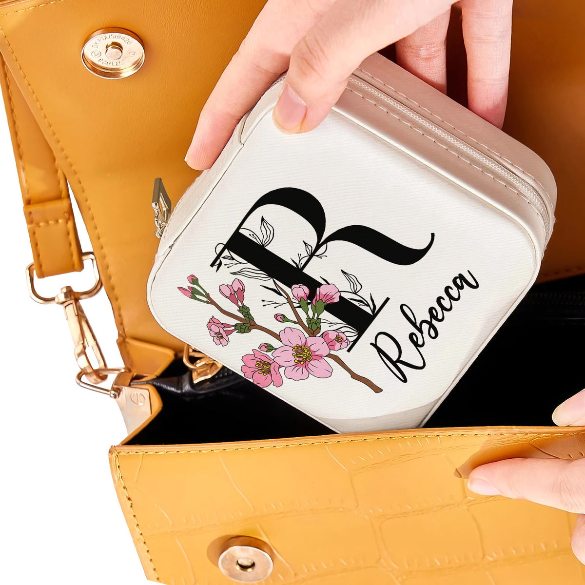 Birth Flower With Name - Gift For Her, Gift For Women - Personalized Jewelry Box