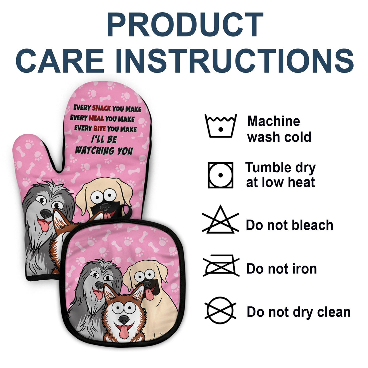 Every Snack You Make Cartoon Dog - Funny Gift For Dog Lovers - Personalized Oven Mitts, Pot Holders