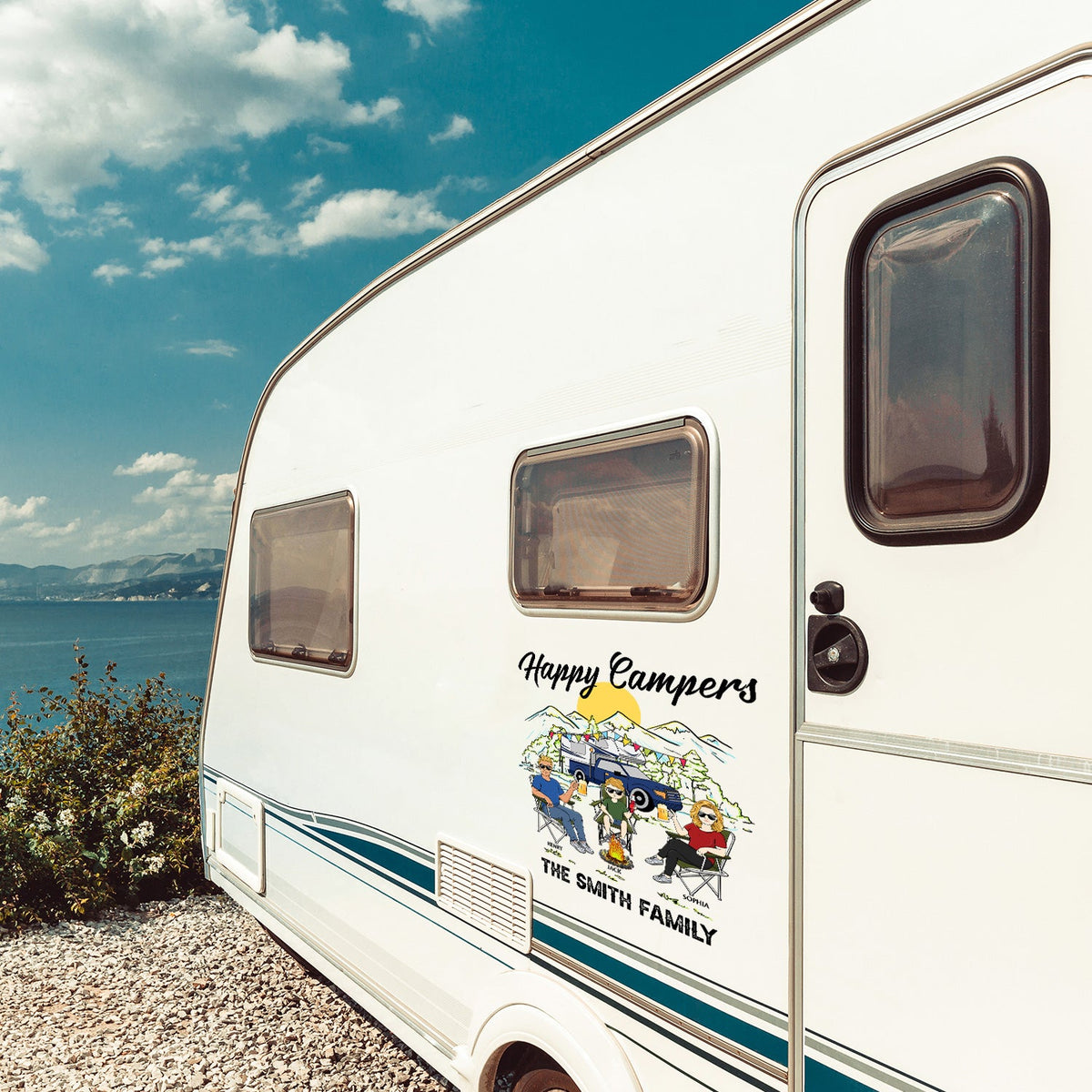 Créer des souvenirs, un camping à la fois - Cadeau pour les familles de camping - Décoration de camping personnalisée, autocollant décoratif