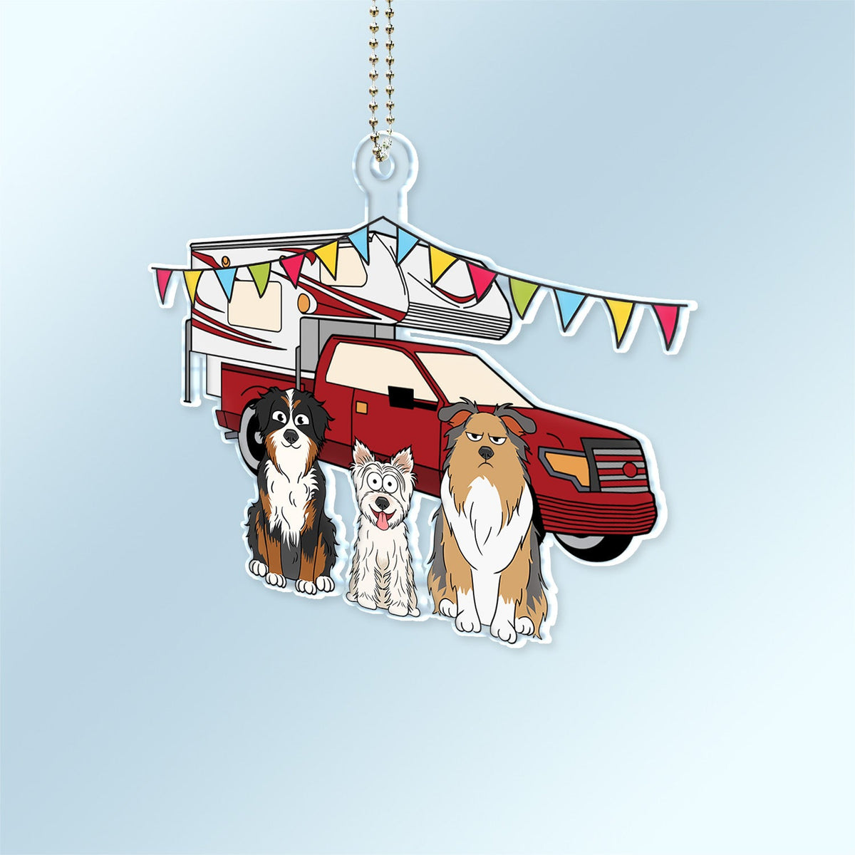RV & Dog - Gift For The One Loved Camping With Dog - Personalized Acrylic Car Hanger