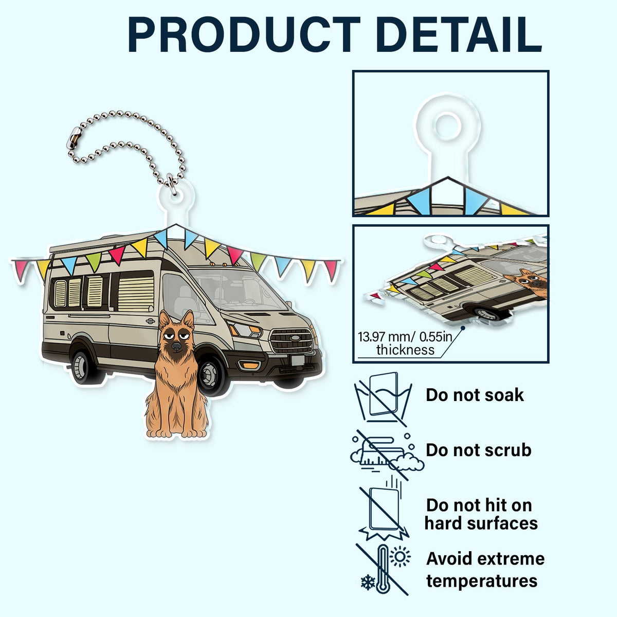 RV & Dog - Gift For The One Loved Camping With Dog - Personalized Acrylic Car Hanger