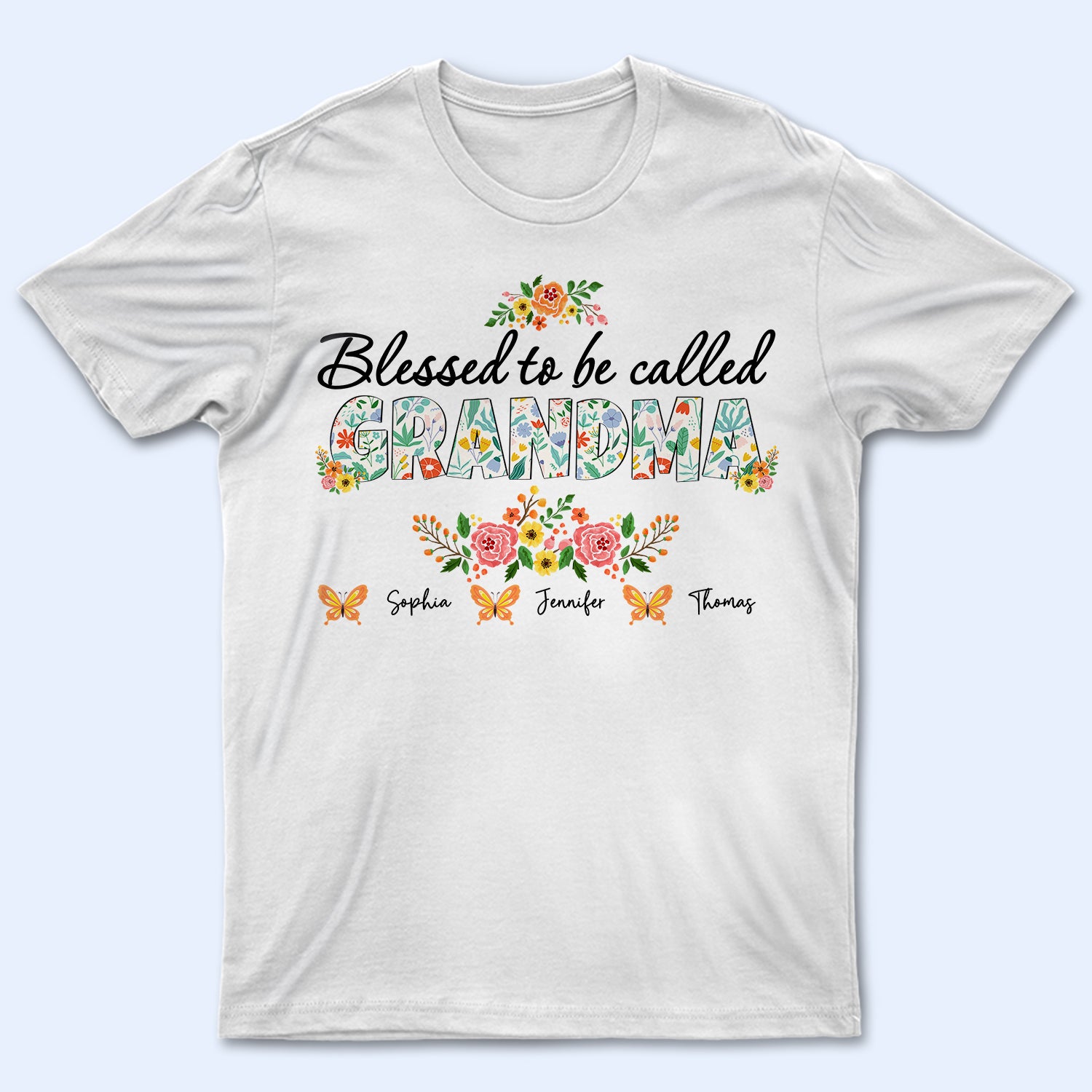 Blessed To Be Called Grandma - Gift For Mom, Grandma - Personalized T Shirt