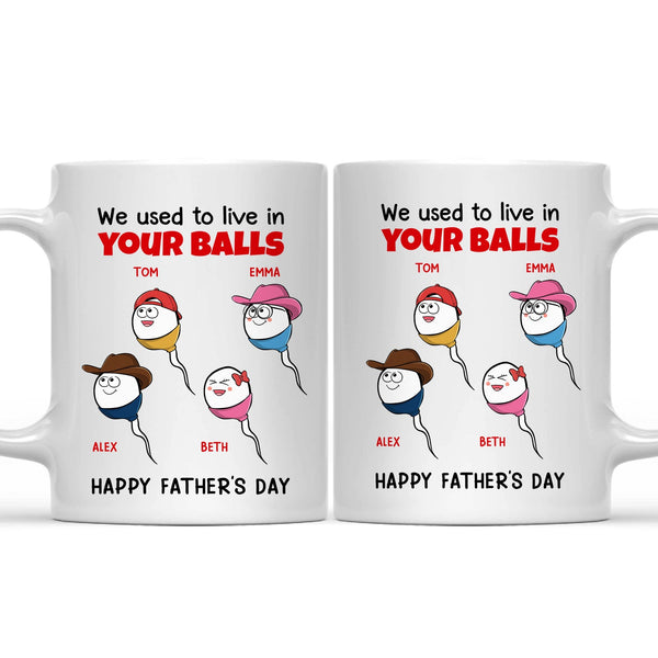 Petits enfants mignons avec qui nous vivions - Cadeau pour papa, papa - Tasse personnalisée