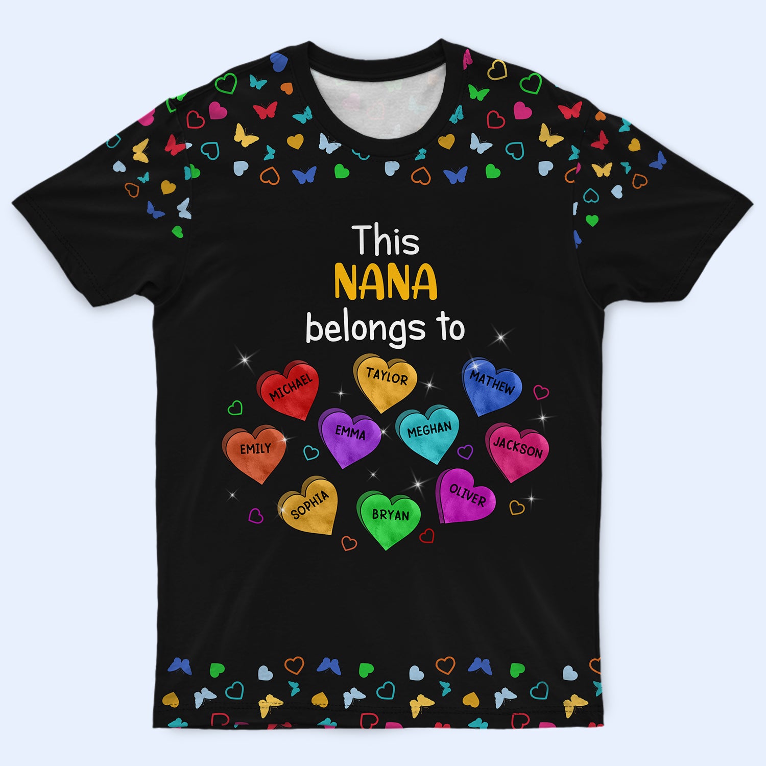 Grandma's Sweethearts - Gift For Grandma - Personalized Full Print T Shirt