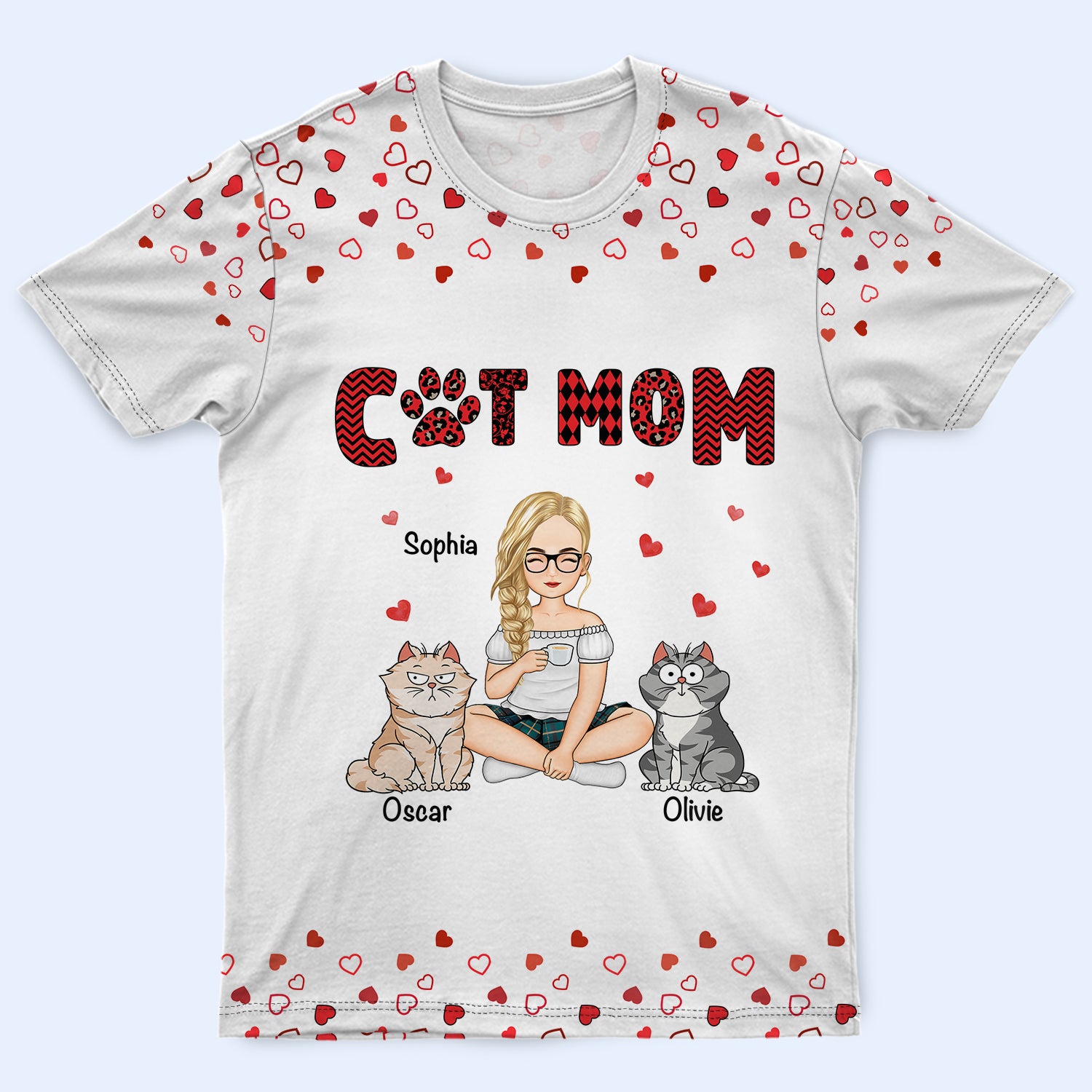 Cat Mom Just A Girl Who Loves Cat - Gift For Cat Mom - Personalized Full Print T Shirt