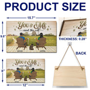 You And Me And The Dog Farm - Gift For Pet Couples - Personalized Wood Rectangle Sign