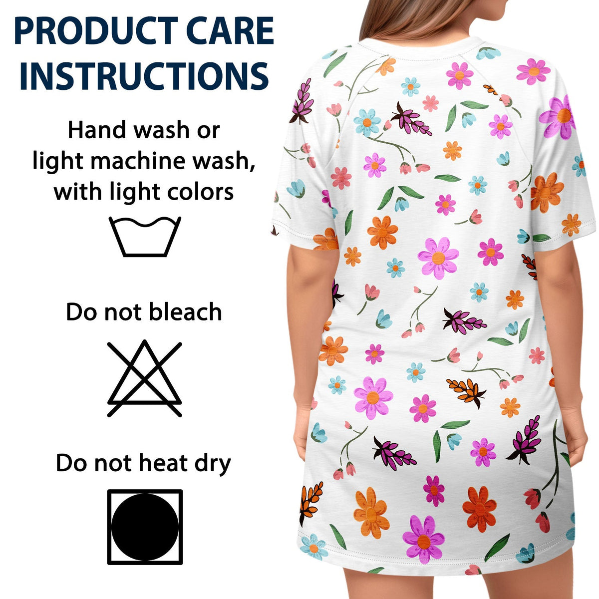 T-shirt de nuit personnalisé pour femme « Mama Bear » à motif floral – Cadeau d'anniversaire ou d'amour pour maman, mère, grand-mère