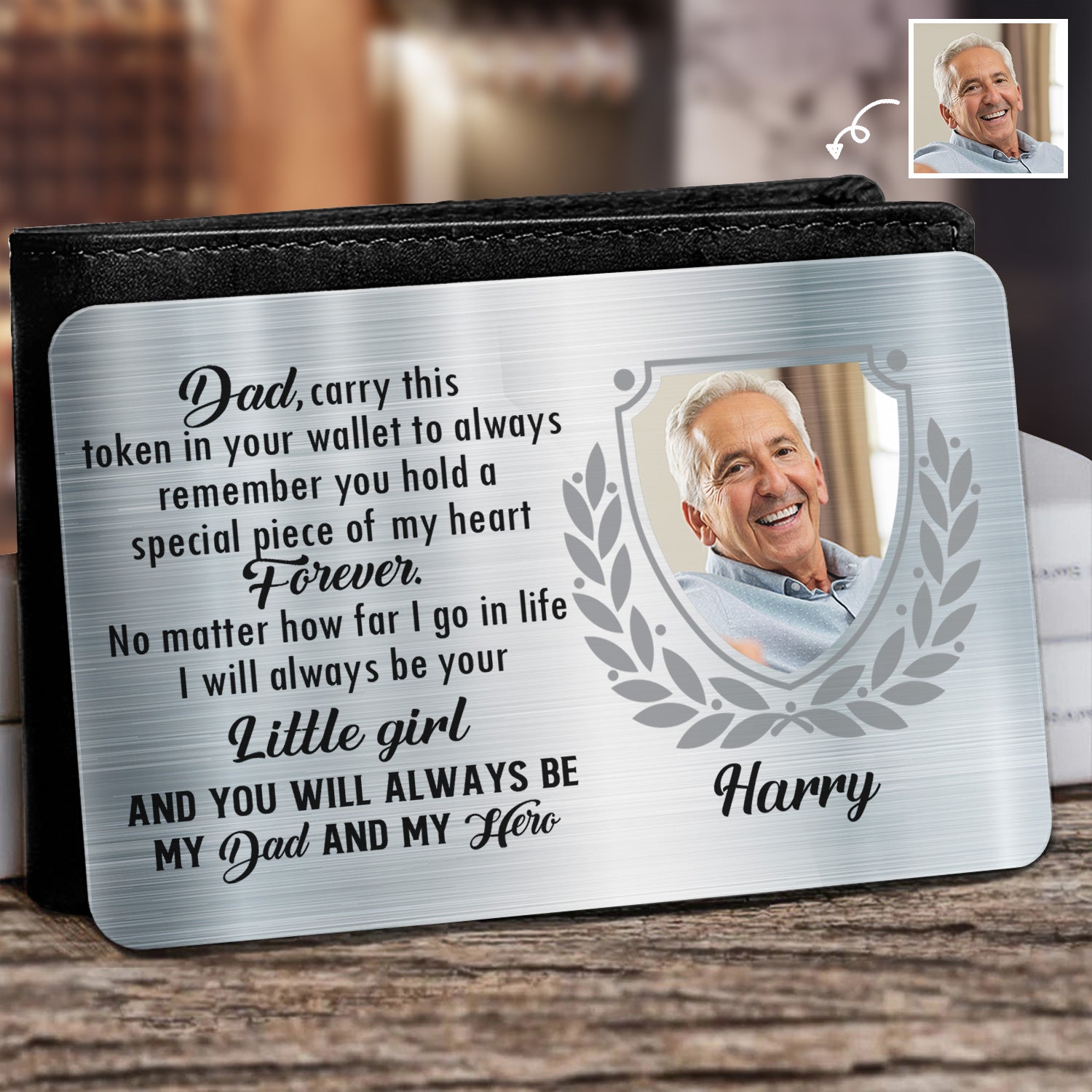 Custom Photo Carry This Token In Your Wallet - Personalized Aluminum Wallet Card