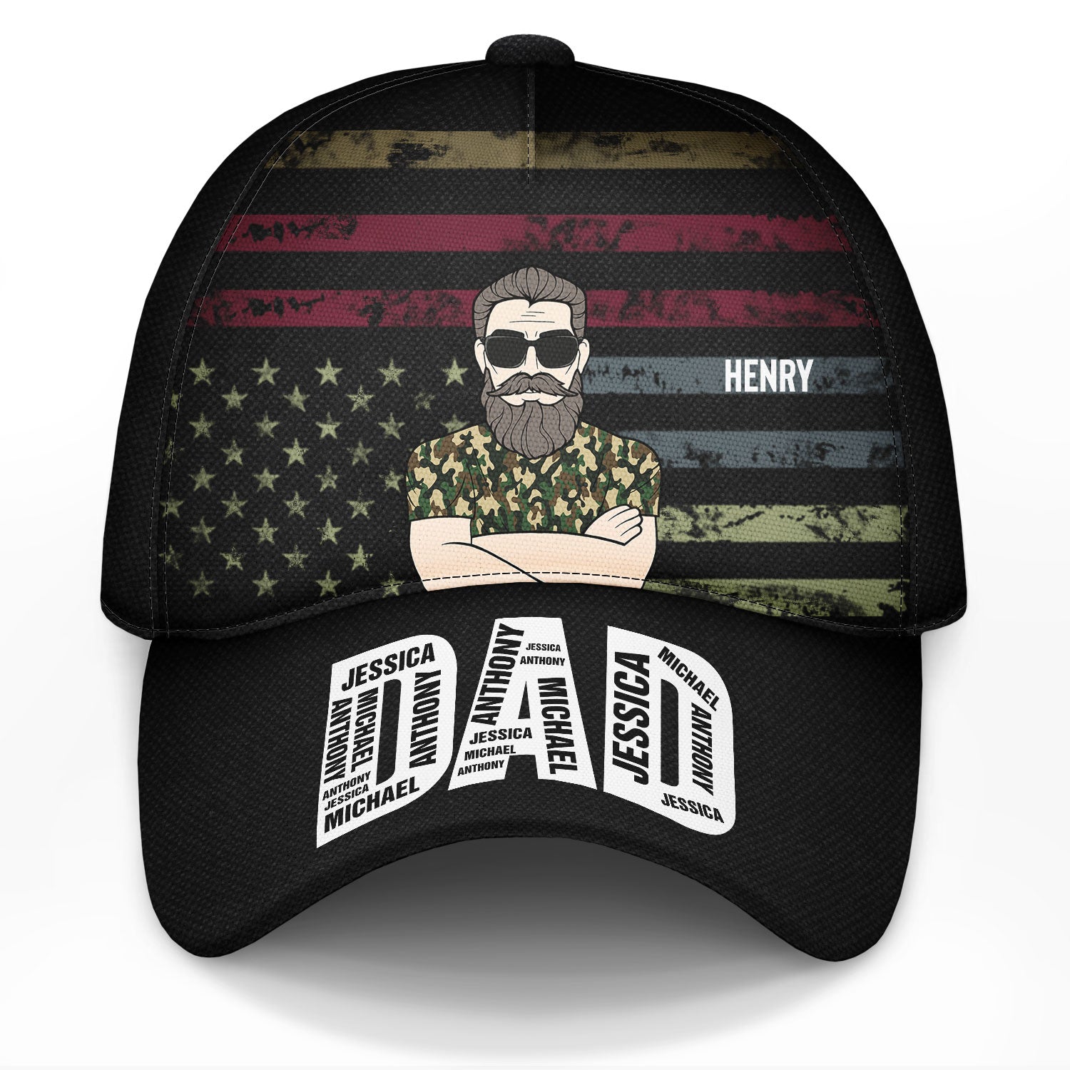 Star & Stripes Dad - Personalized Classic Cap