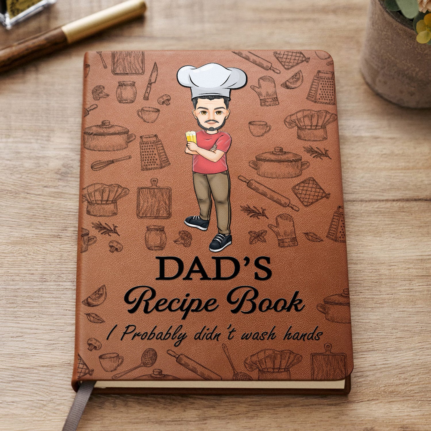 Dad's Recipe Book - Personalized Leather Journal