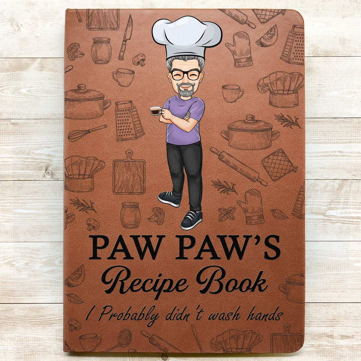 Livre de recettes de papa - Journal en cuir personnalisé