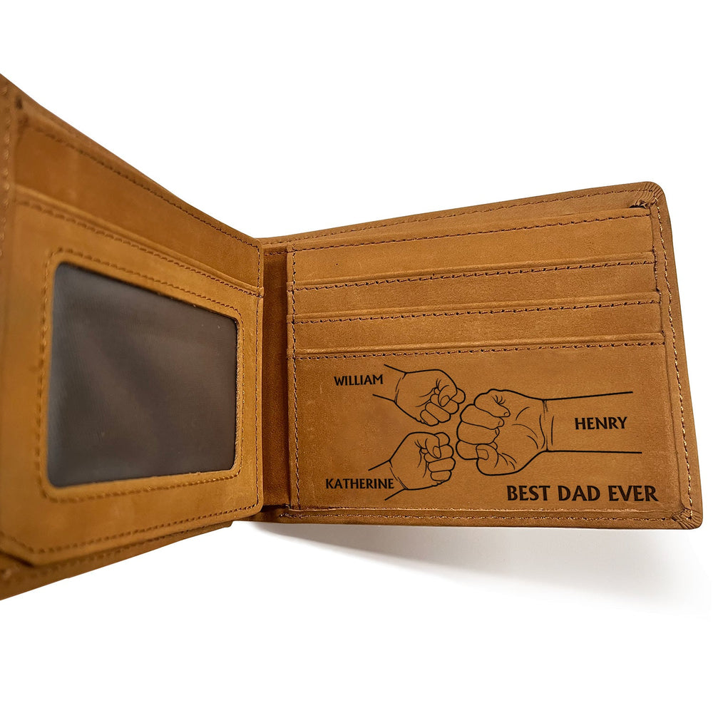 Best Dad Grandpa Ever Hand Punch - Personalized Bifold Wallet