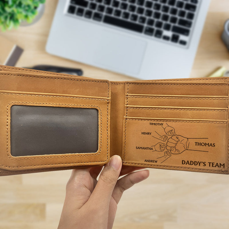 Best Dad Grandpa Ever Hand Punch - Personalized Bifold Wallet