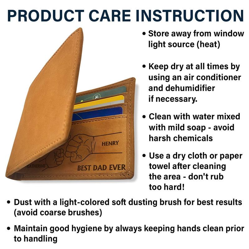 Best Dad Grandpa Ever Hand Punch - Personalized Bifold Wallet