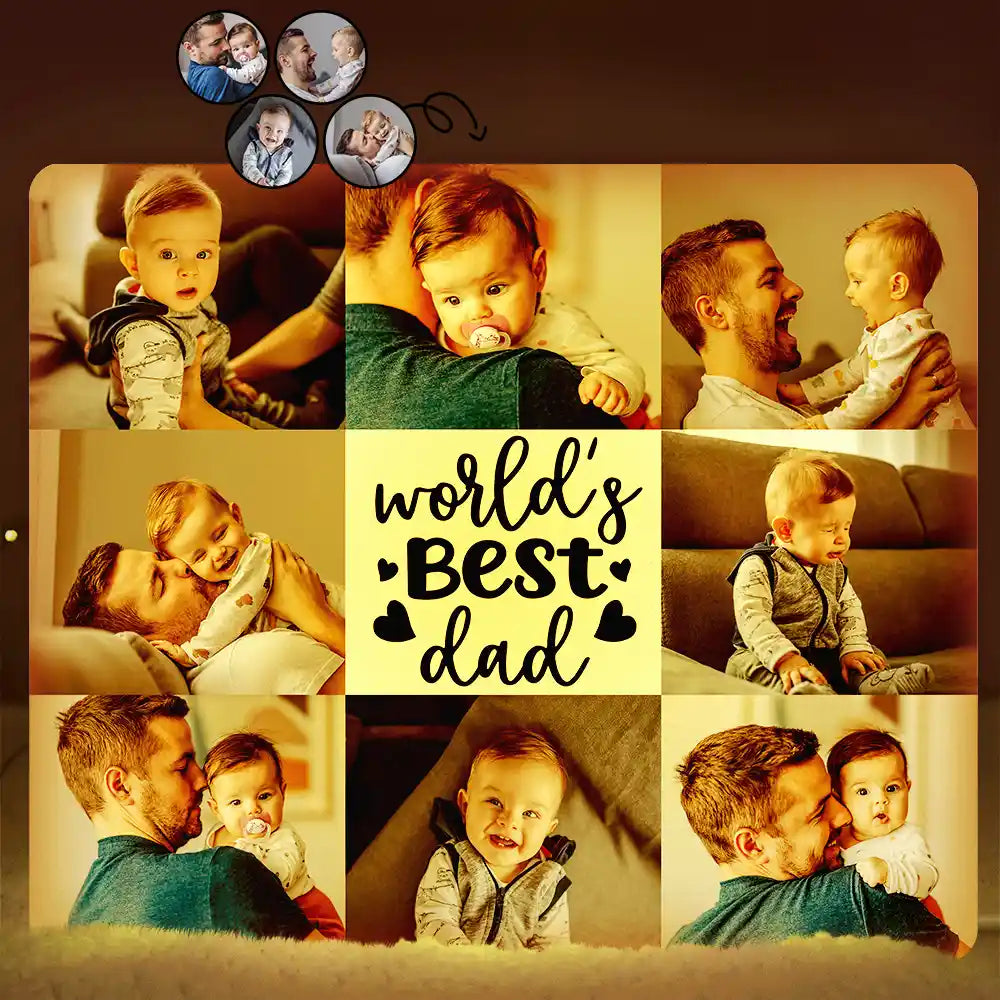 Custom Photo World's Best Dad - Personalized Custom Shaped Photo Light Box
