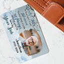 Custom Photo A Hug Send From Heaven - Personalized Aluminum Wallet Card