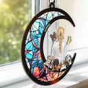 Dog Mom Dog Dad Moon - Personalized Window Hanging Suncatcher Ornament